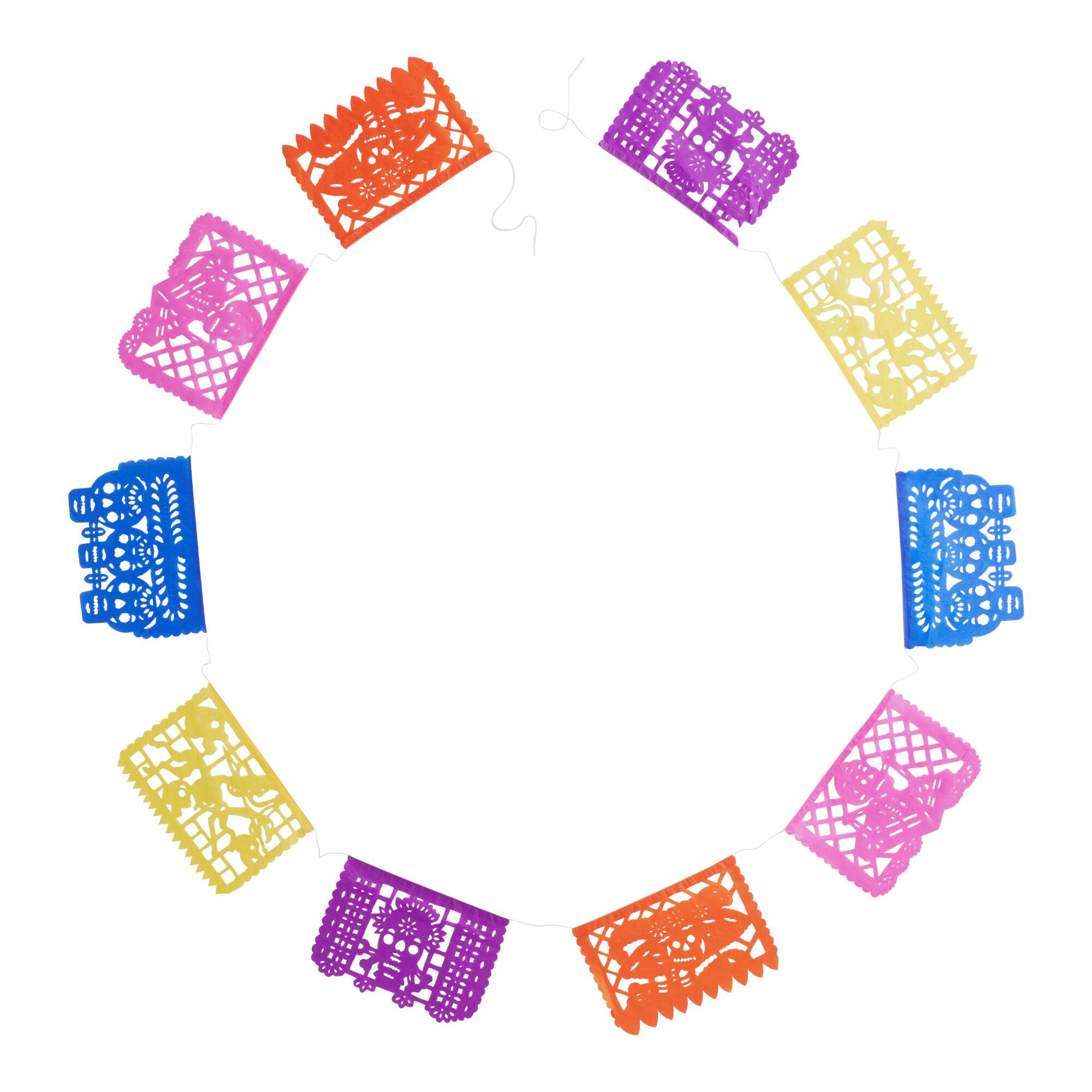 Small Multicolor Day Of The Dead Cutout Tissue Paper Banner by World Market