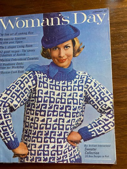 Woman's Day Magazine February 1965 28Th Year Issue 5 Instructions/Patterns - Knitting Crochet Gardening Recipes Needlework Etc