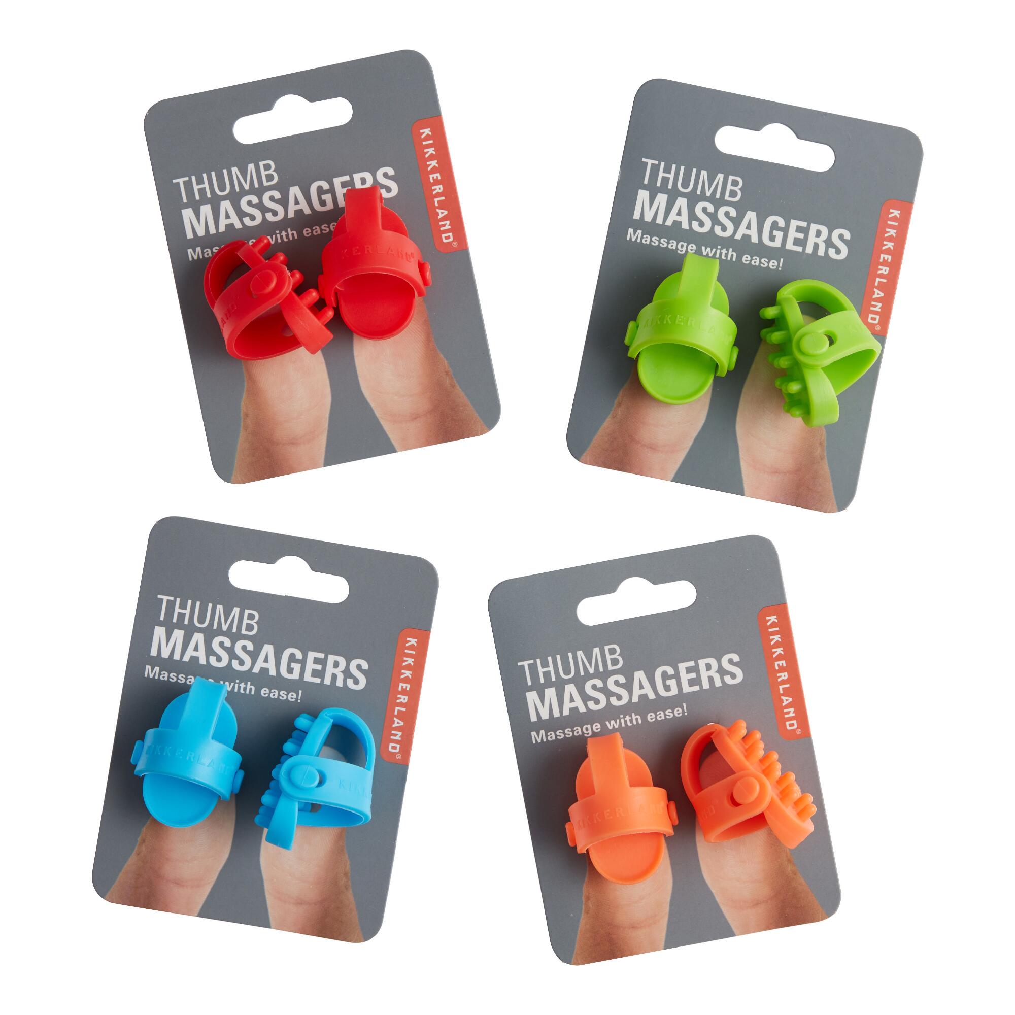 2 Pack Kikkerland Thumb Massagers Set of 4: Orange - Plastic by World Market