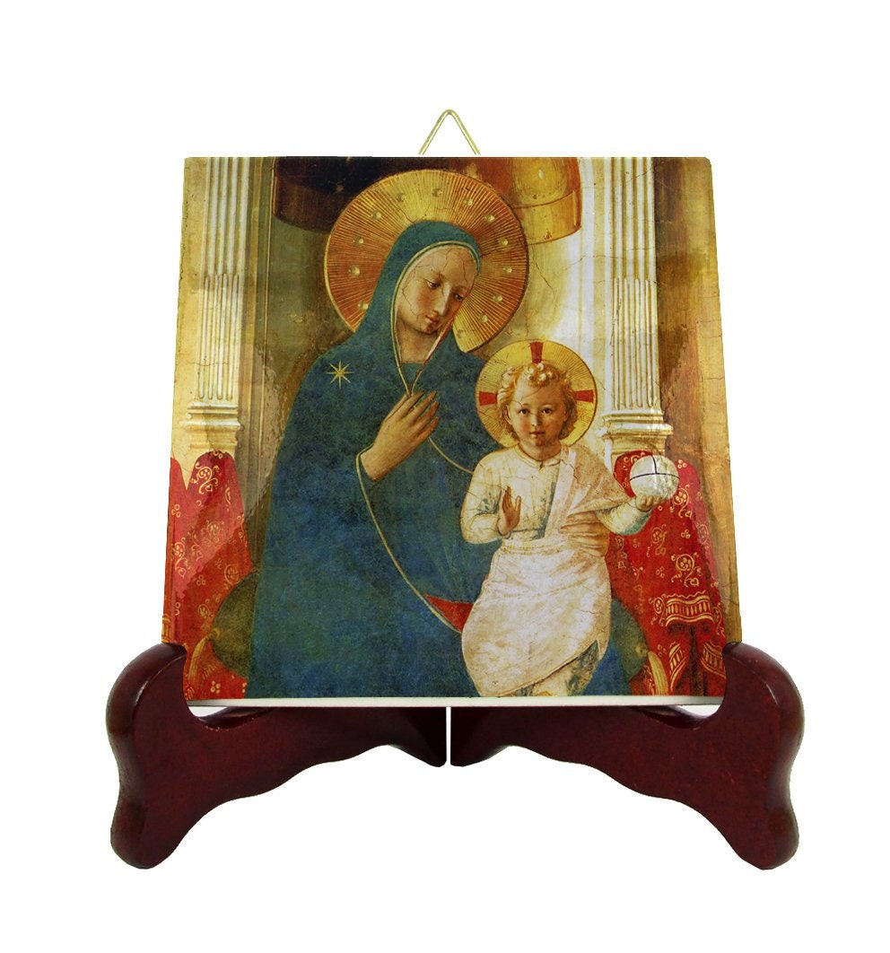 Madonna & Child By Fra Angelico - Religious Icons Tile Art Devotional Catholic Gifts Virgin Mary Holy