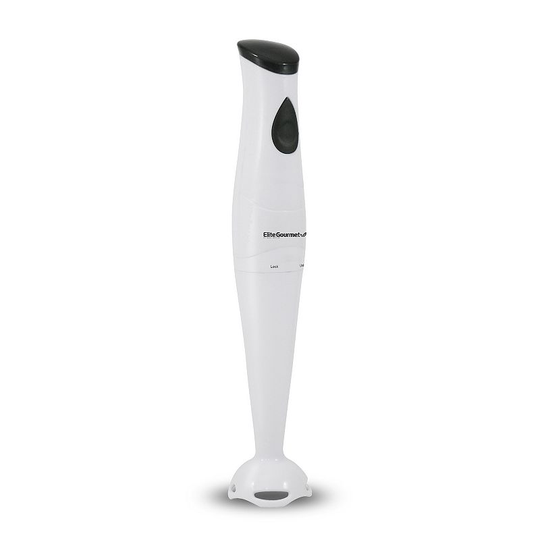 Elite Cuisine Hand Blender with Detachable Wand, White