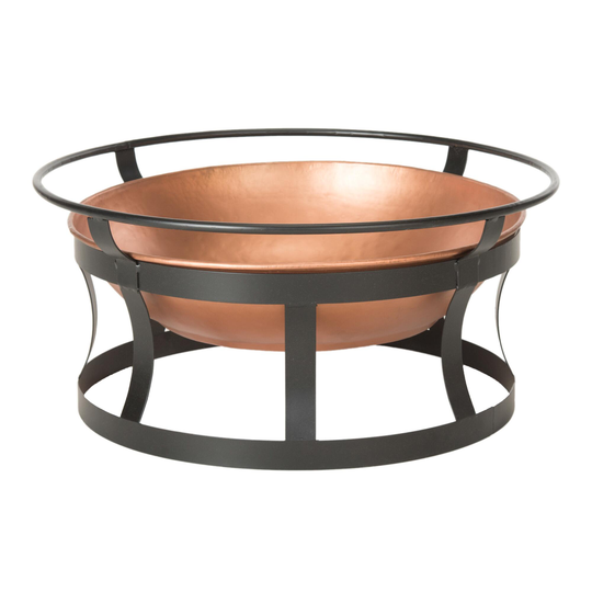 Copper Bowl and Black Steel Fire Pit: Black/Metallic by World Market