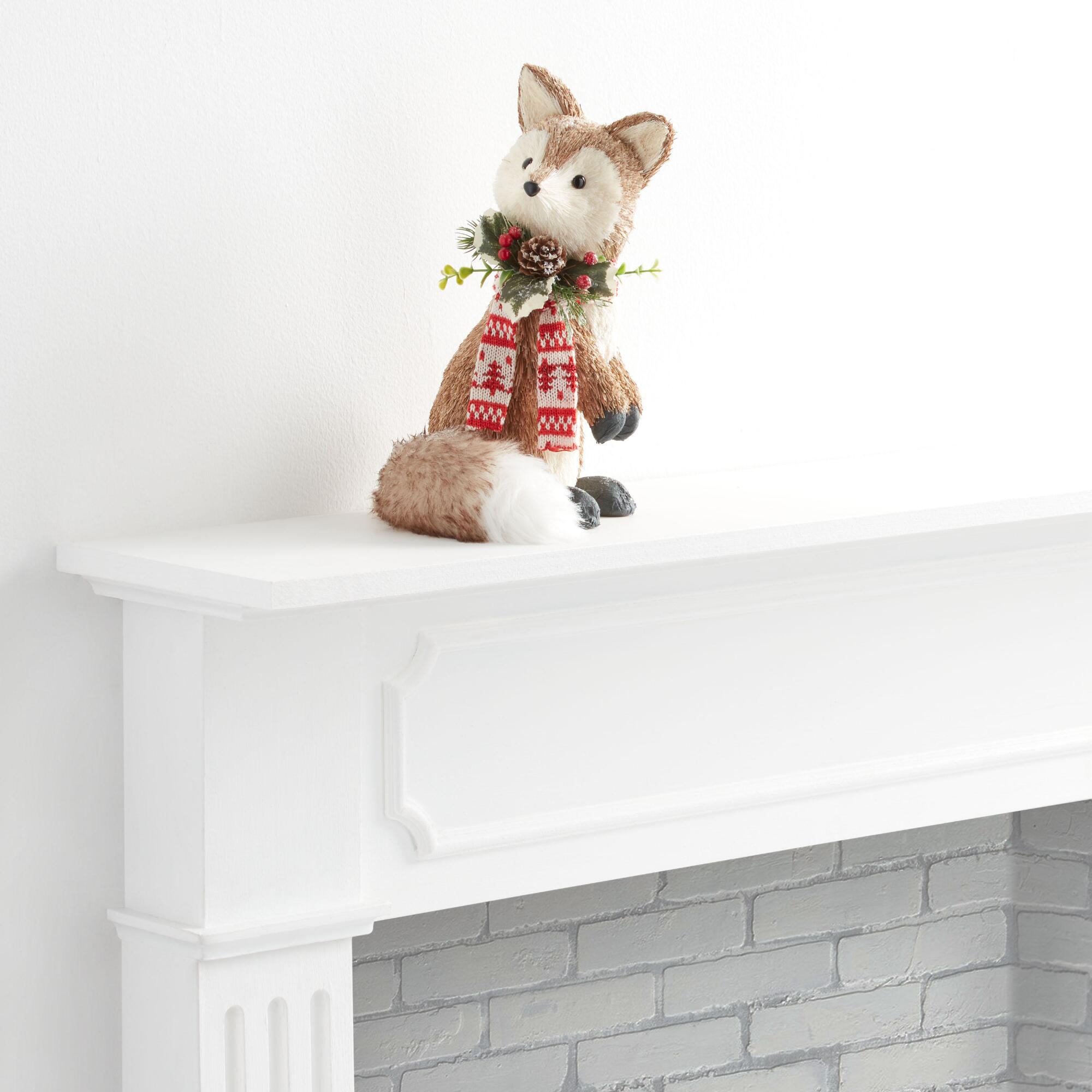 Pier Place Sisal Fox With Scarf Decor: Brown by World Market