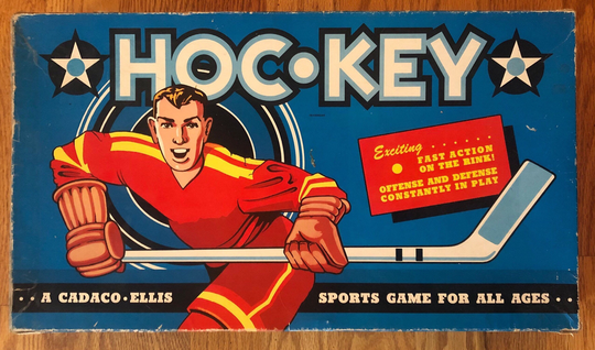 Vintage 1958 Cadaco Ellis Hockey Hoc Key Board Game