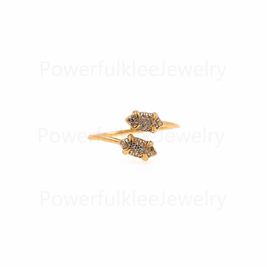 18K Gold Filled Cubic Zircon Ring, Simple Adjustable Ring, Minimalist Micro Pave Dainty Ring, Gift For Her, Diy Jewelry Making
