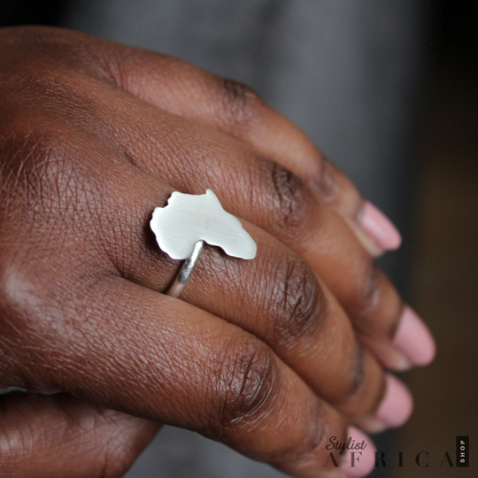 Silver Africa Ring, Handmade With 925 Sterling | Brushed, Personalised Gift For Her, Travel Gifts, Christmas Gifts By Stylist