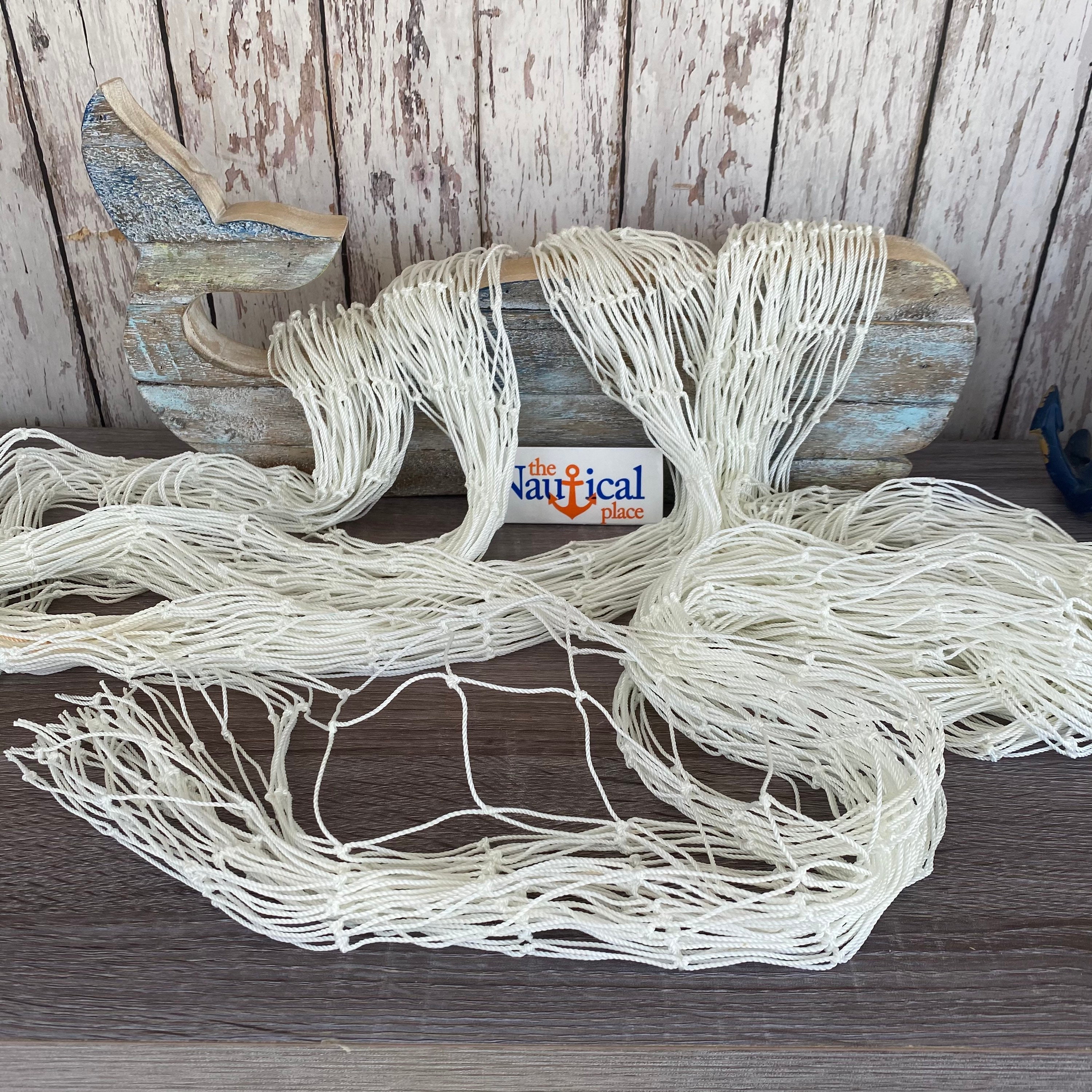 White Nylon Fish Netting - 5 Ft Wide & Sold By The Foot 2 Holes Soccer, Batting, Slow Feed Decorative Fishing Net Nautical Decor