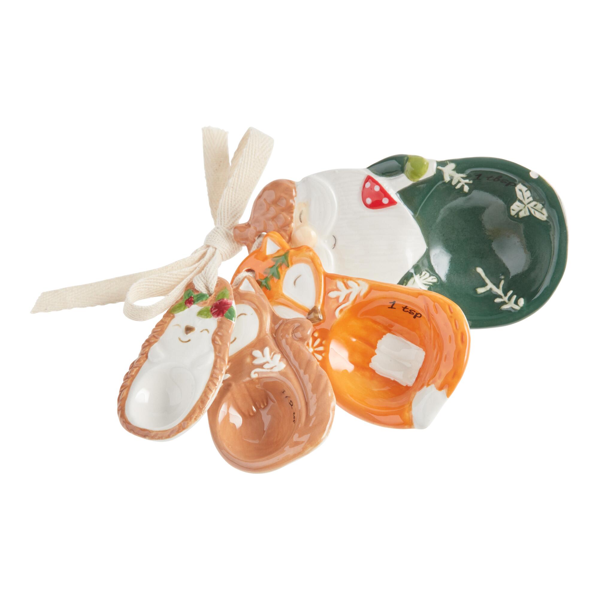 Woodland Animals Ceramic Measuring Spoons: Multi - Marble by World Market