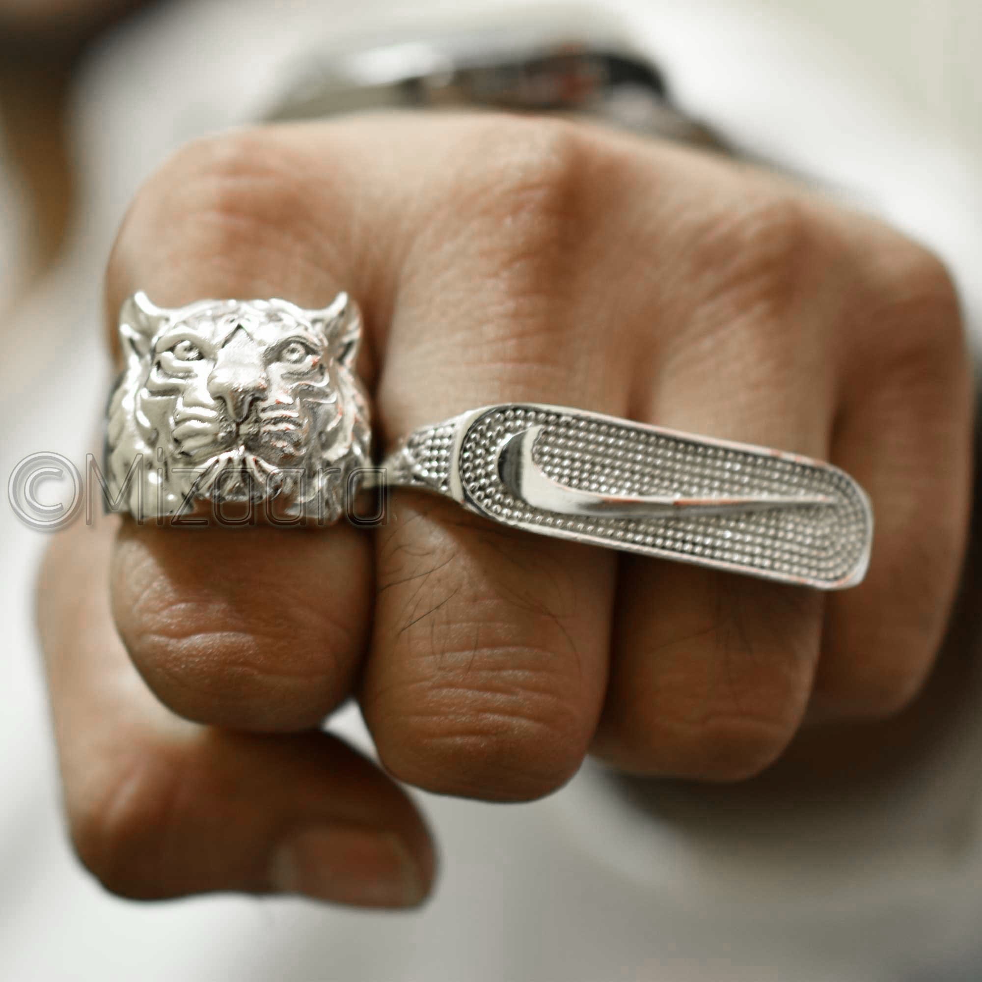 3D Lion Face Silver Ring 925 Jewelry Of Judah Signet Man's Unique Gift Artisan Husband Massive