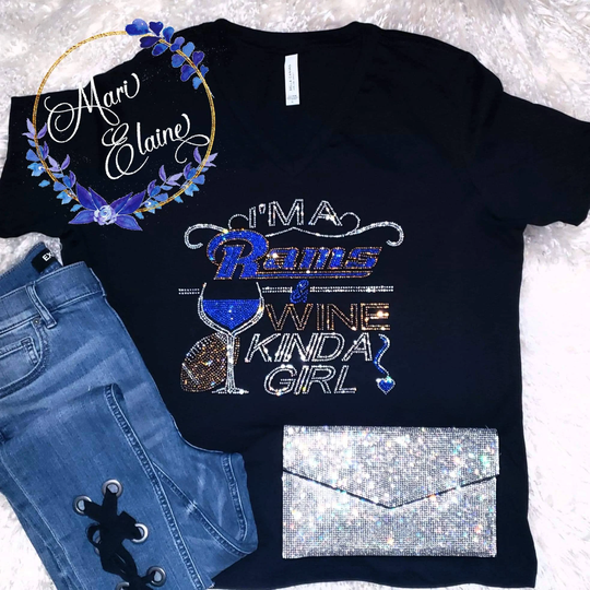 Rams & Wine Kinda Girl Crystallized Tee