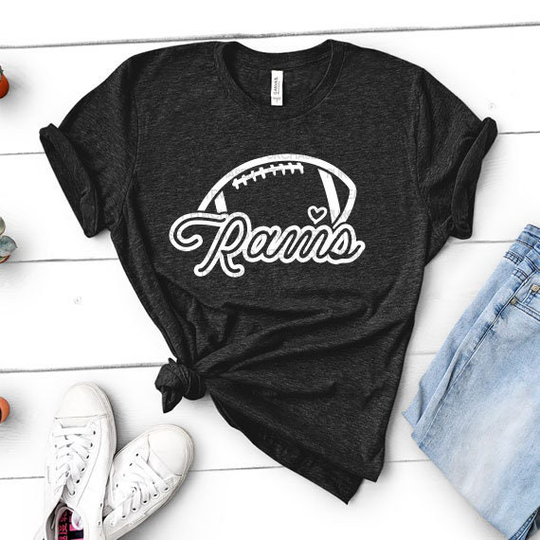 Rams Football | Shirt Game Day Tee, Sports Mom, Mama - Unisex Heather
