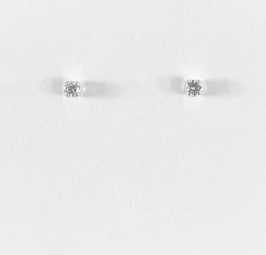 White Sapphire Earrings, White Studs, Jewelry, Stone December Birthstone Earrings