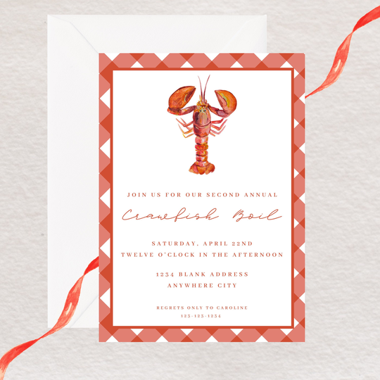 Crawfish Boil Invitation/Crawfish Party Boil Digital Seafood Invitation Cajun