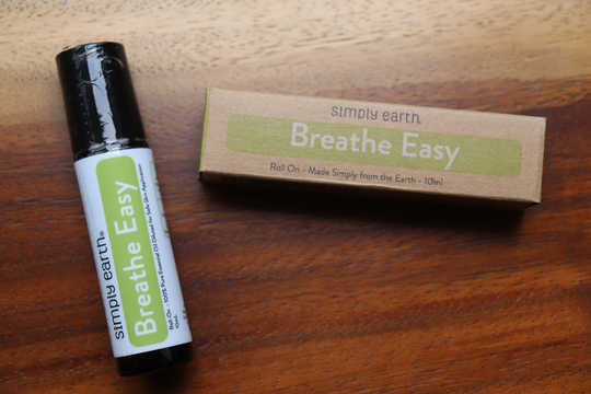 Breathe Easy Essential Oil Blend Roll-On, Simply Earth Oils, Essentil Roll-On For Respiration