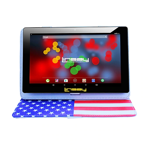 LINSAY F10 Series 10.1" Tablet, WiFi, 2GB RAM, 32GB, Android 11, Black w/USA Style Case (F10XIPSBCUSAS)