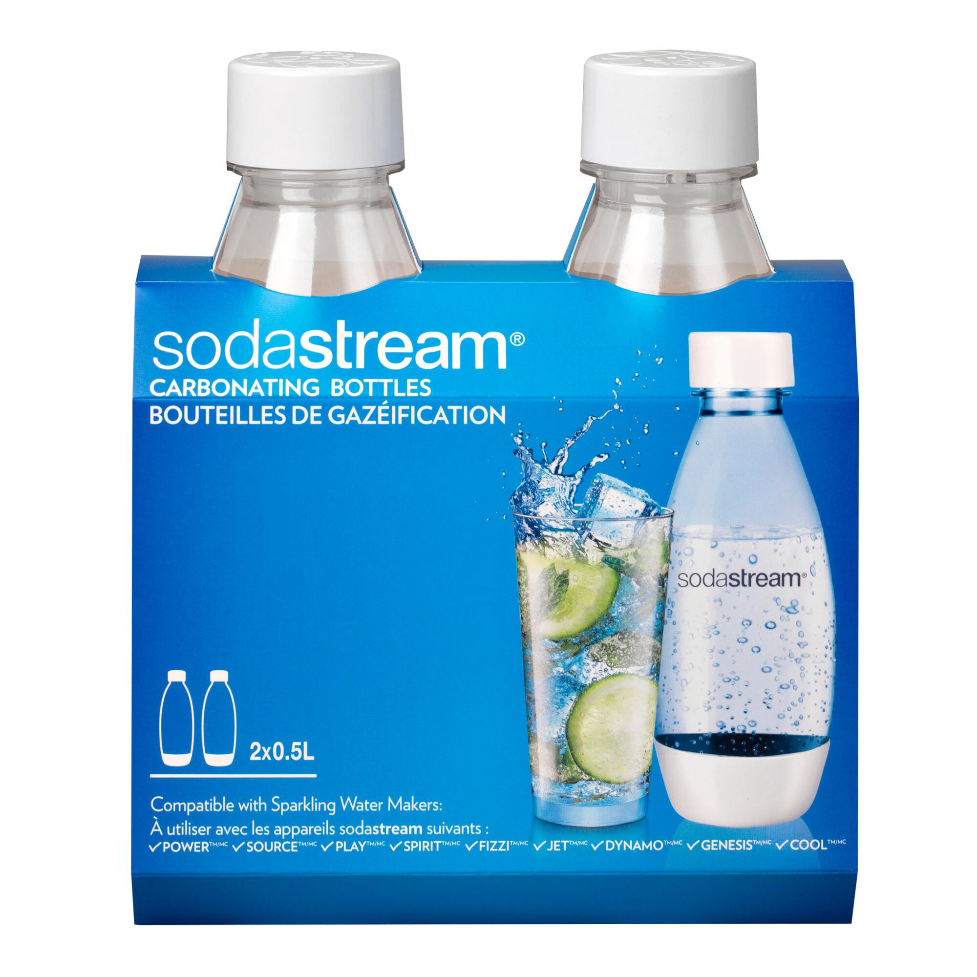 White SodaStream .5L Slim Carbonating Water Bottles 2 Pack by World Market