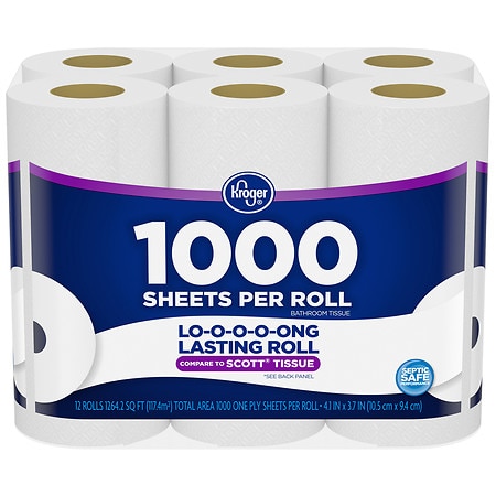 Kroger Bath Tissue - 1000.0 ea x 12 pack