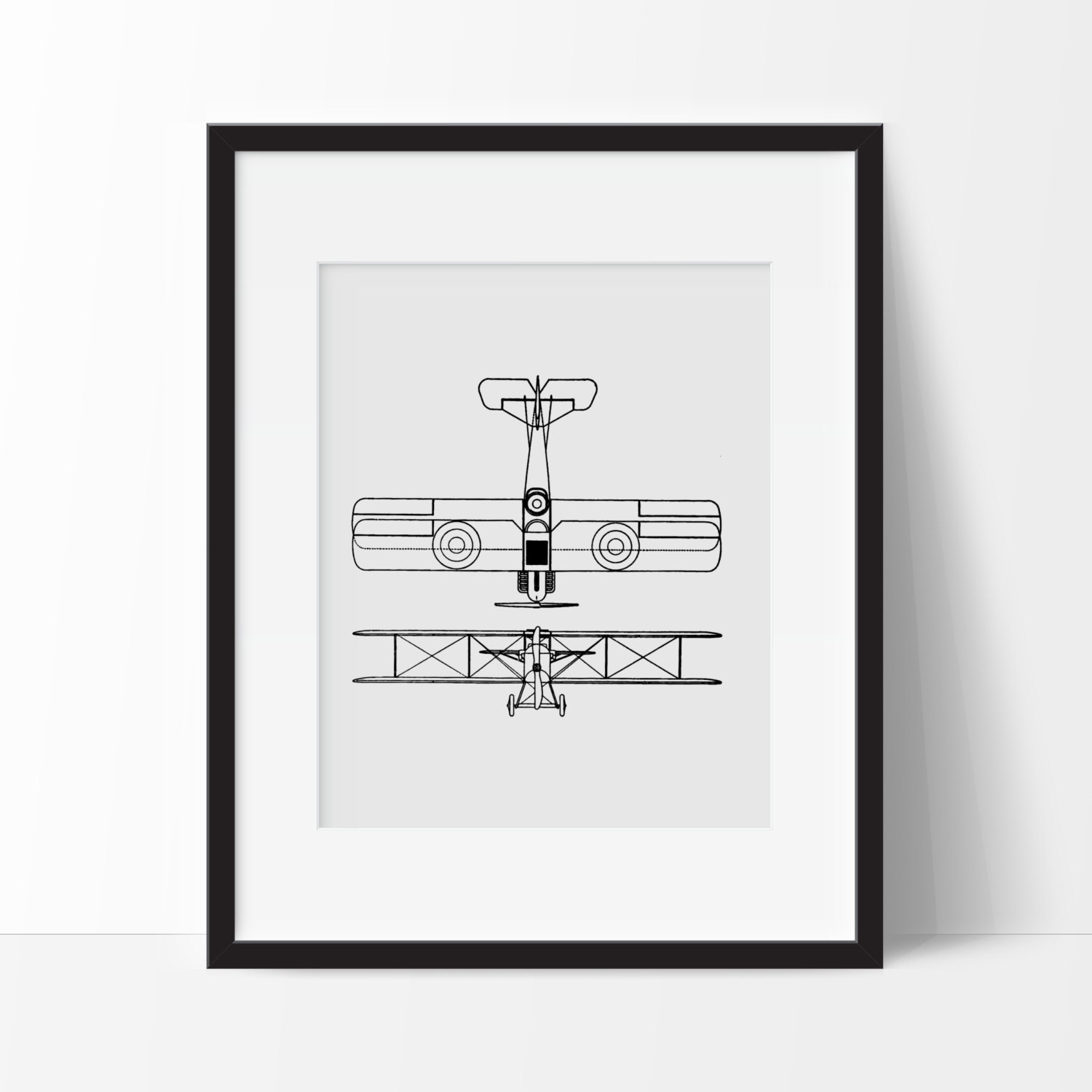 Airplane Office Decor - Aviation Print Vintage Antique Plane Nursery Wall Art Home