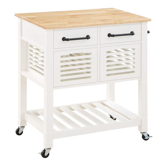 Wood Ballston Rolling Kitchen Cart: White by World Market