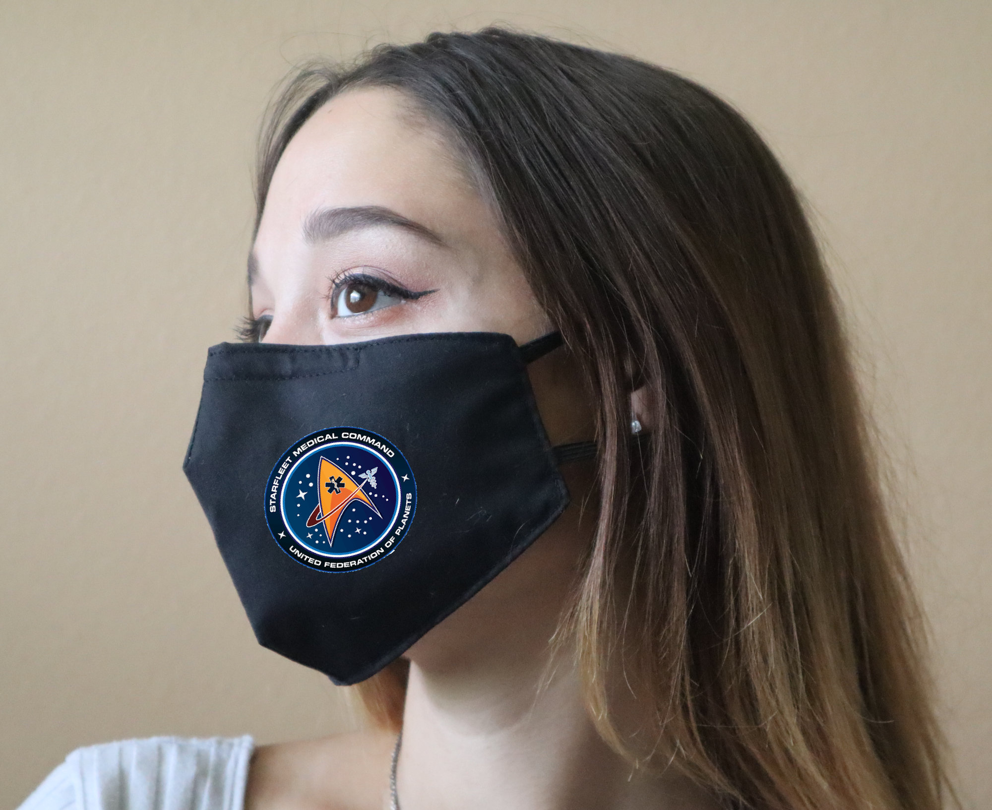 Handmade Cotton Blend Customizable Face Masks With Adjustable Ear-Loops - Star Trek- Starfleet Medical
