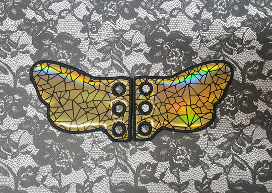 stained Glass Bee Shoelace Wings, Cottagecore Shoe Accessory, Embroidered Vinyl Boot Accent, Sneaker Lace Honey Roller Skate Wings