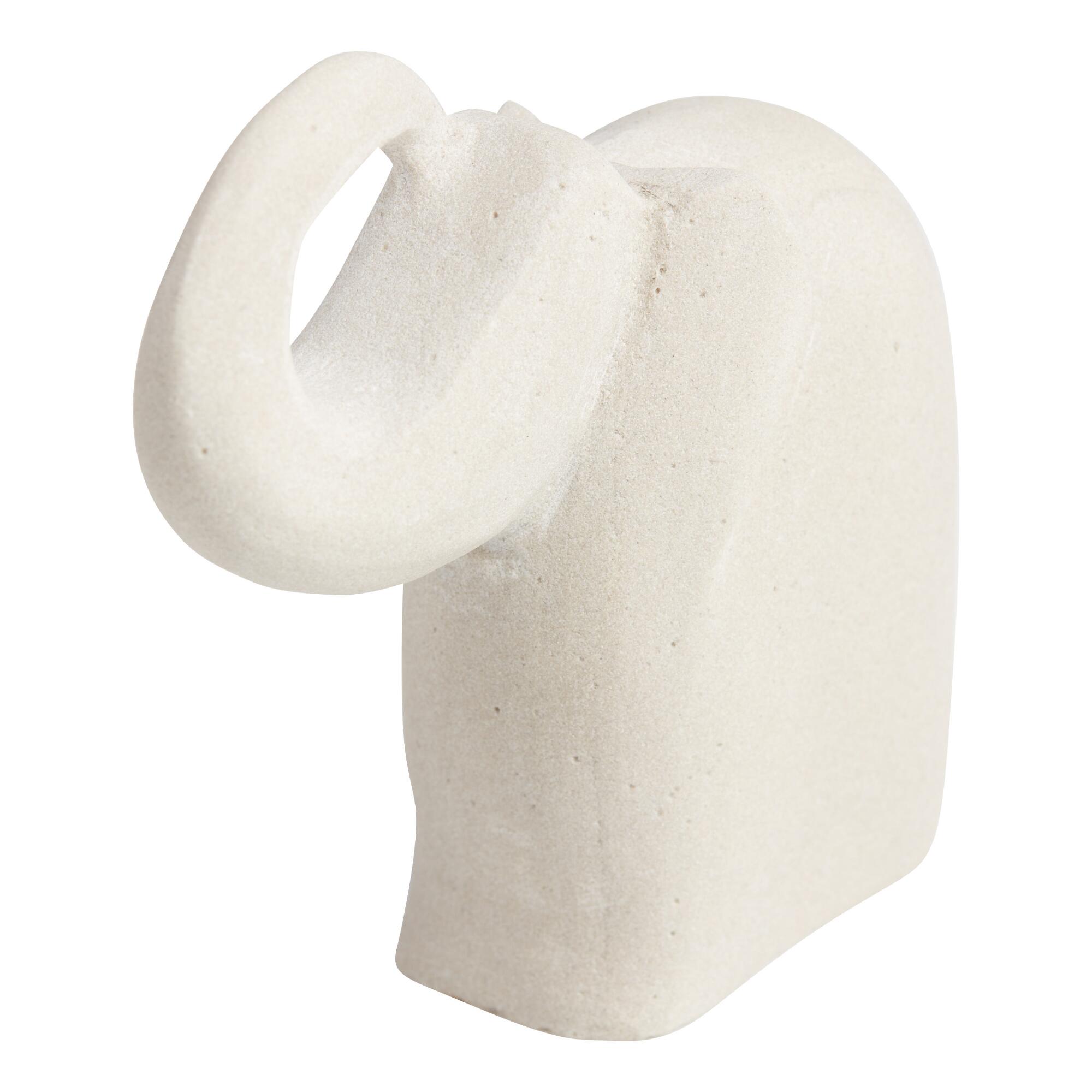 White Marble Elephant Bookends by World Market
