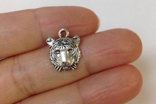 4/20/50 Tiger Charm, Face Charms, Animal Charm