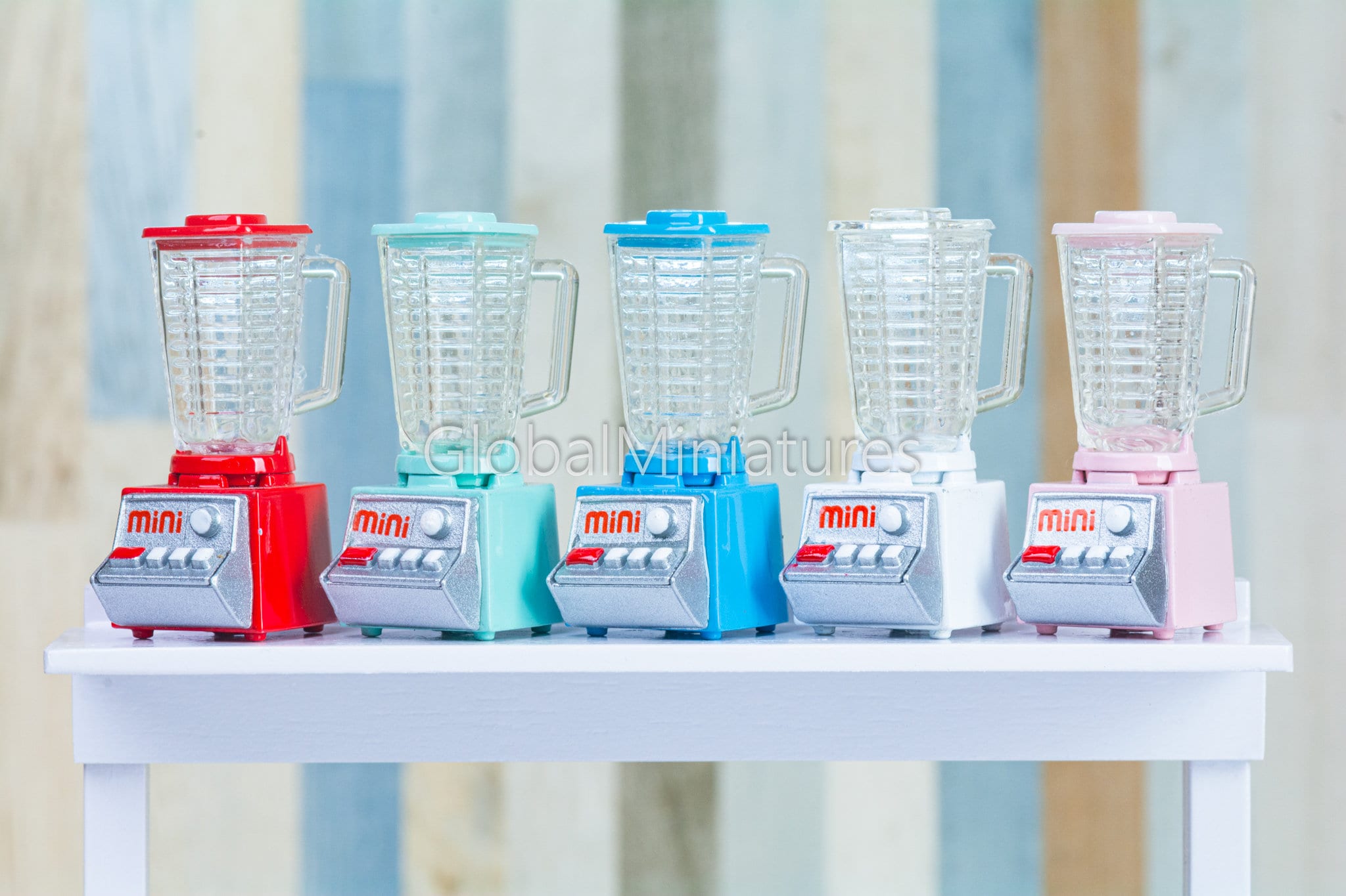 Dollhouse Miniature Stand Blender With Clear Plastic Glass & Removable Lid Cooking Kitchen Appliance Decoration [Color Optional]