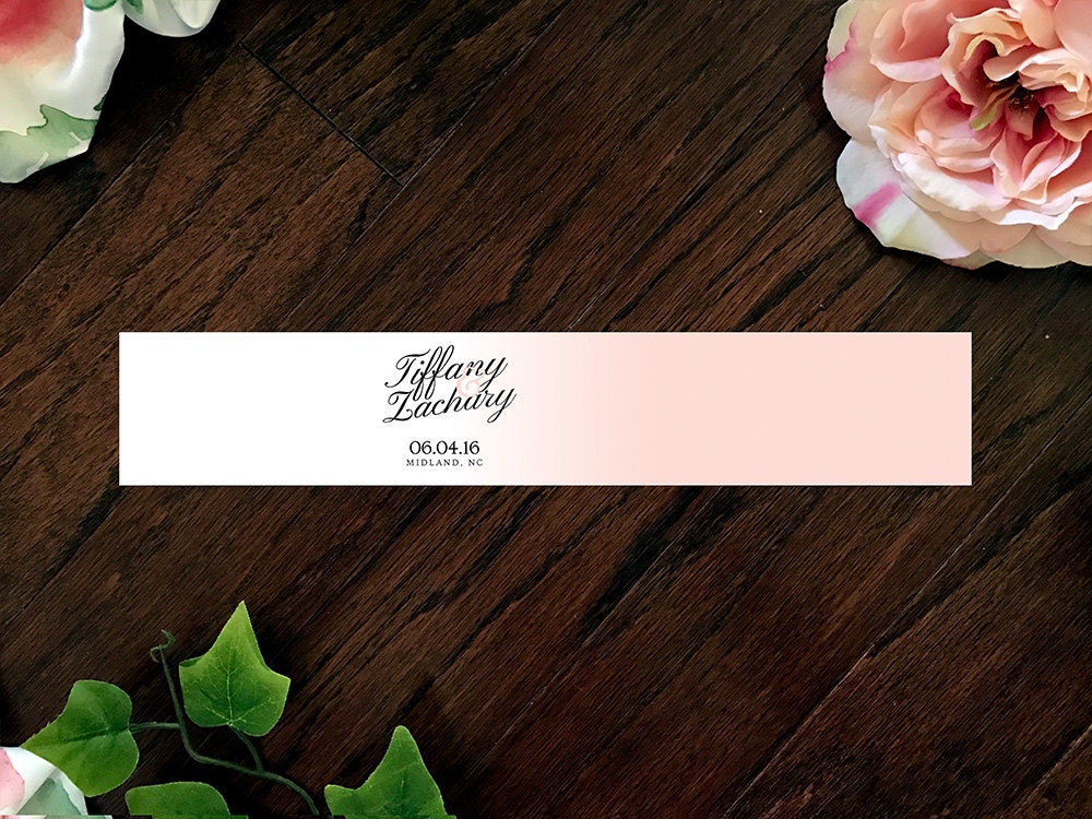 Simple Elegance Pink Wedding Stationery Belly Band | Blush Invitation Bands