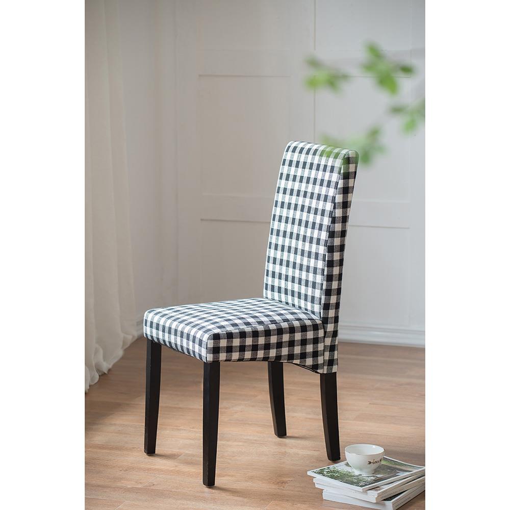 CASAINC Dining chair Contemporary/Modern Polyester/Polyester Blend Upholstered Wingback Chair (Wood Frame) in Black | WF-44860-LA