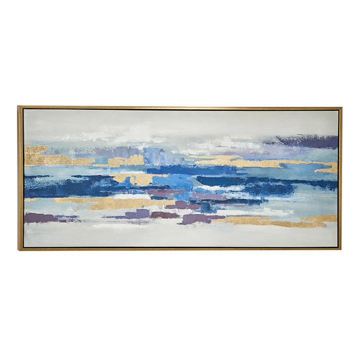 Multicolor Abstract Landscape Framed Canvas Wall Art: Blue/Abstract by World Market
