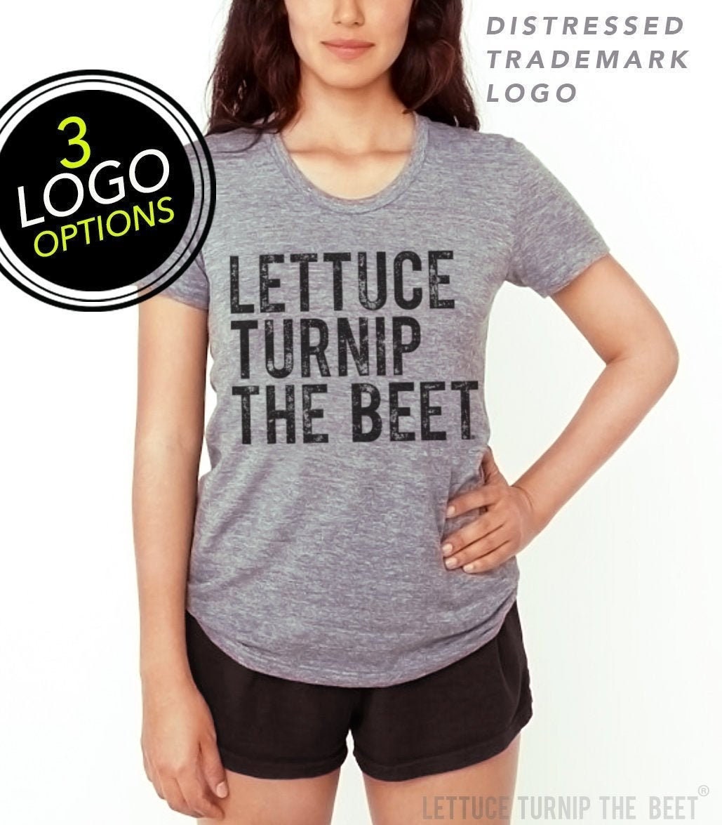 Lettuce Turnip The Beet Official Site Trademark Brand - Grey Women's T Shirt Funny Yoga Music Festival Farmers Dance Vegan Zumba Foodie