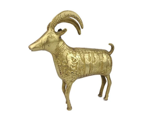 Antique Brass Ram, Rare Ram Sculpture, Sculpture