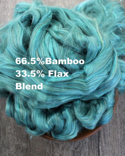 Bamboo Flax Spinning Fiber Blend Felting Linen Fibre Combed Top Roving Cellulose Plant Vegan