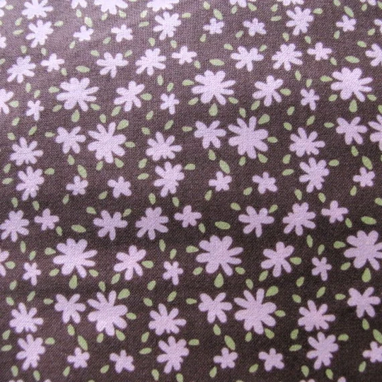Brown Floral Cotton Fabric, Ana Davis, Blend Fabric, By The Yard