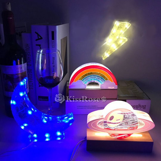 Creative Desk Lamp Resin Molds-Rainbow Moon Cloud Night Light Silicone Mold-Night Mood Light Mold-Home Decor Specimen Mold-Epoxy Mould