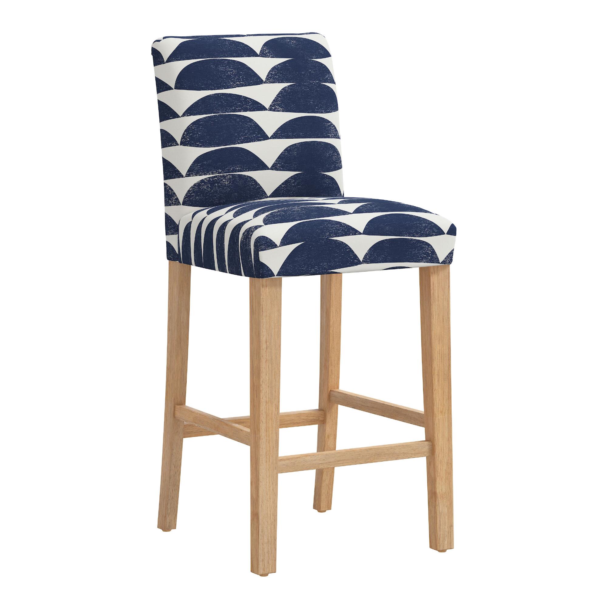 Print Kerri Upholstered Barstool: Blue by World Market