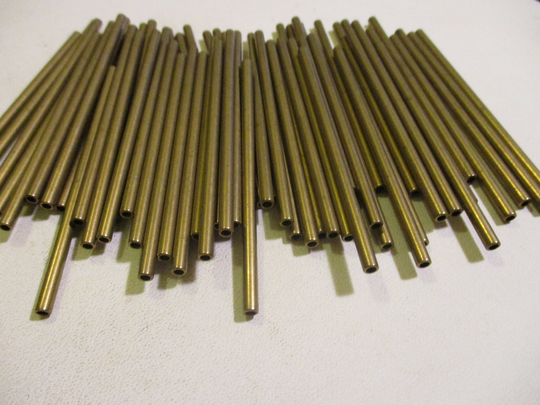 Vintage Raw Brass 2 3/4" Hollow Tubes, Unused Old Studio Stock, 3mm Thick, 2mm Opening, Multi Purpose Craft/Jewelry/Art Components, 12 Pcs