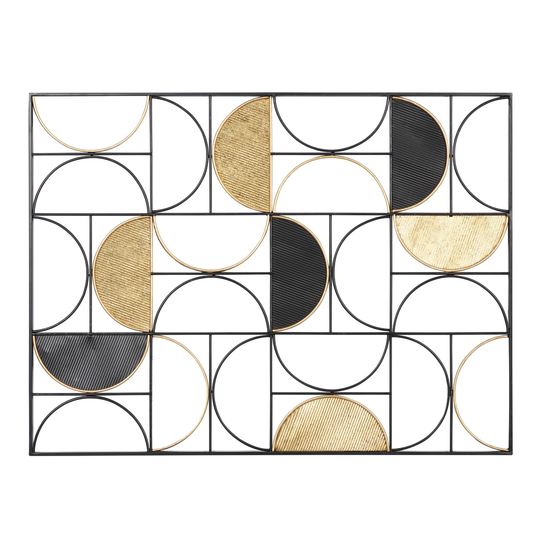 Gold and Black Metal Semi Circle Wall Decor: Multi - Large by World Market