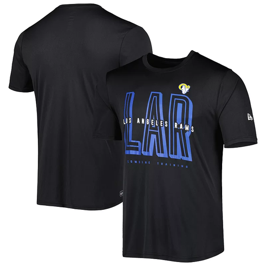 Men's New Era Black Los Angeles Rams Scrimmage T-Shirt, Size: Medium