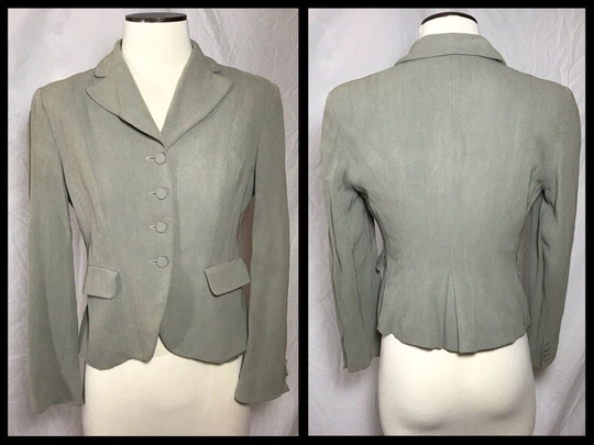 Emporio Armani Notched Collar, Wool Blend, Hip Length Jacket - Size 6