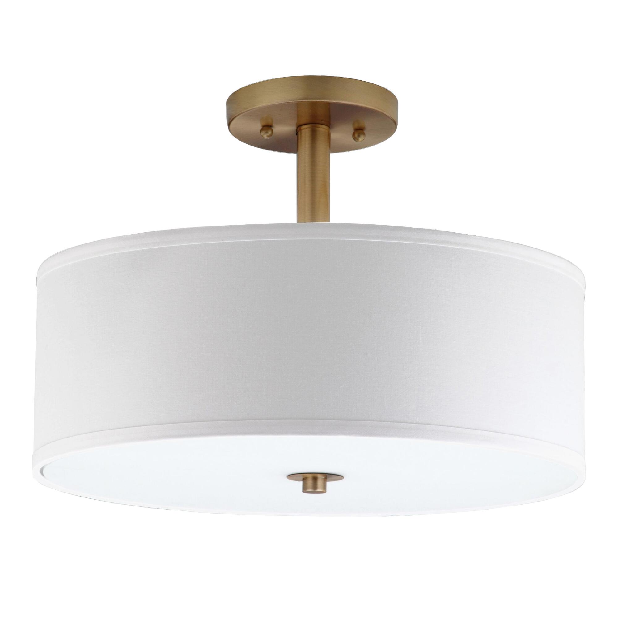 Gold and White Flush Mount Alysian Ceiling Light: Metallic/White/Gold by World Market