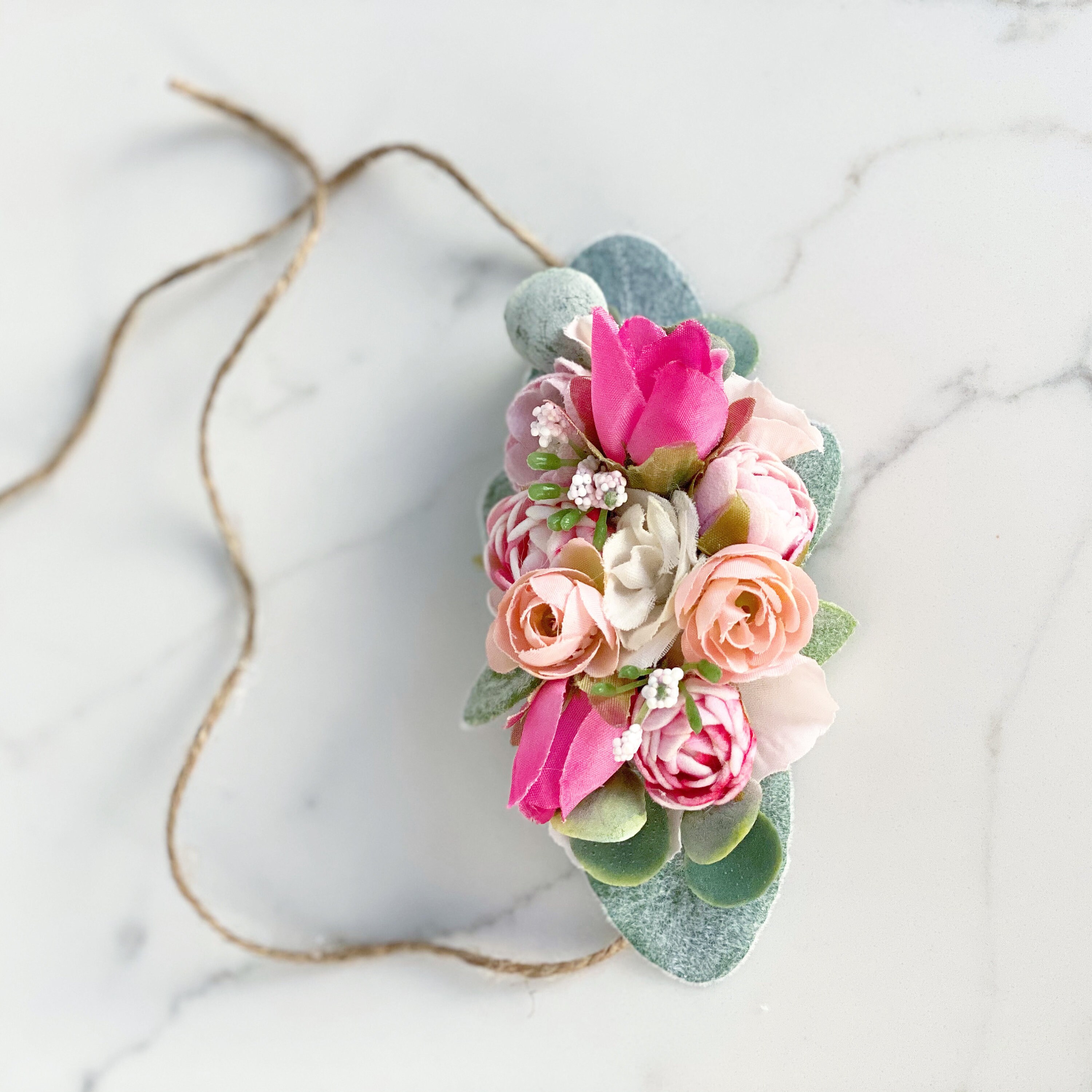 Flower Crown Headband, Elastic Crown, Custom Infant Newborn Girl Headband