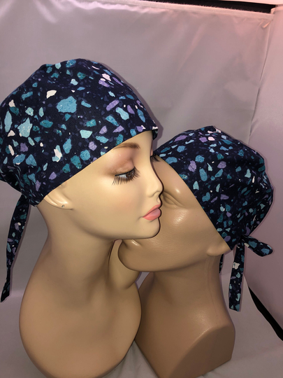 Tie Back Scrub Hat Sea Glass Blue Adjustable Crna Cnor Dr Cap Surgeon