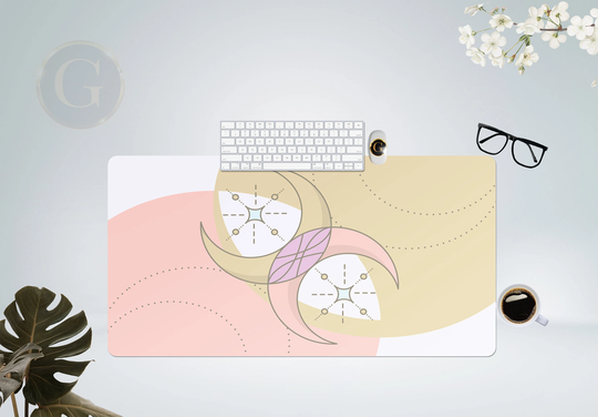 Cute Pastel Boho Desk Mat With Multiple Size Options, Home Office Mat, Gift For Coworker, Extended Mouse Pad Pastel