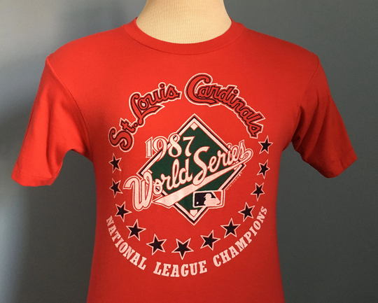 80S Vintage St. Louis Cardinals 1987 National League Champions World Series Playoffs Mlb Baseball T-Shirt - Small