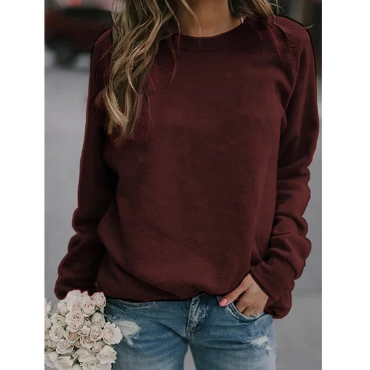 Long Sleeve Cotton-Blend Shirts & Tops - Purple, S