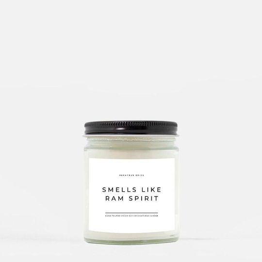 Smells Like Ram Spirit Candle | Hand Poured 9 Oz. Graduation Gift, Apartment Decor College, Dorm Room Decor, College Student Mascot