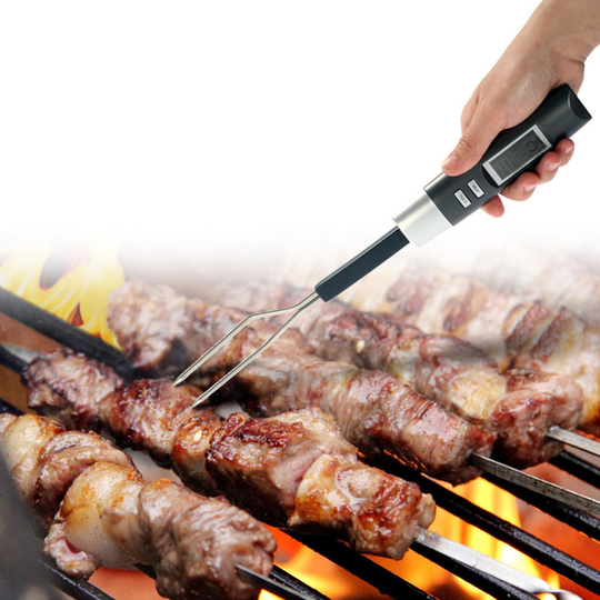 Kitchen Digital Food Cooking BBQ Meat Fork Thermometer Beef Temperature Alarm