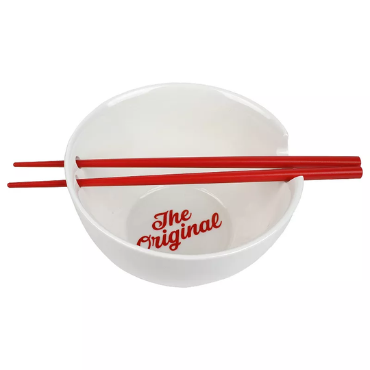 Nissin Cup Noodles Ramen Bowl with Chopsticks, White